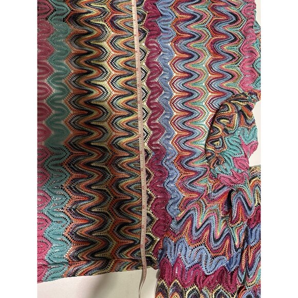 Casting Med Boho Hippie  Crochet Maxi Length Duster Cardigan Pocket Colorful - Picture 7 of 8